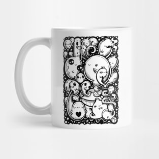 Lots of Little Ghosts - Black Outlined Version Mug